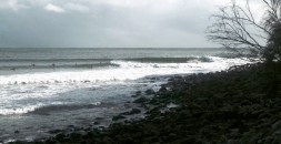 Noosa lumpy but 3-4ft- loads of waves with a dropping big spring tide. Powerful and hollow! Pulled a floater at nationals, bounced the landing and board rail slipped upwards and smashed my left elbow and ribs! Lots of ice that night:(