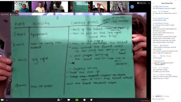 a student sharing her lesson plan with the class